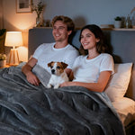 loobani reversible waterproof twin bed blanket 60x80 soft flannel pet couch protector grey