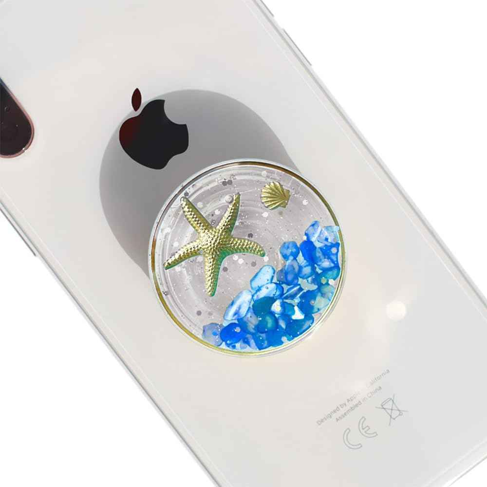 Elegant Ocean Style Expandable Collapsible Mobile Phone Grip Stand Holder for Smartphone Tablet Cell Phone Accessory (Sky Blue)