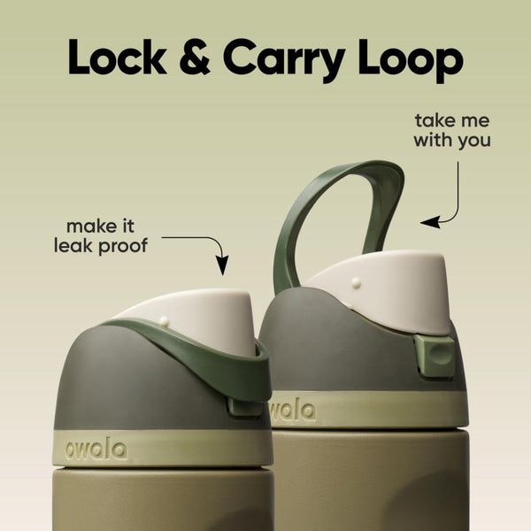 Insulated stainless steel water bottle with straw for travel