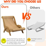 Cat Hammock Chair with A Scratch Pad, Beach Style Lounger for Large Cats, Elevated Cat Beds for Indoor, Pet Rattan Chair