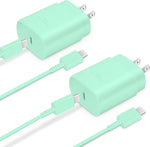 GUUSMART 2-Pack 25W Type C Fast Charging Block with 6ft USB C Charger Cable