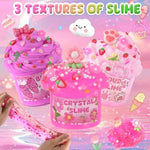 6 Pack Pink Slime Kit Cloud Slime Set for Girls and Boys Ages 8-12