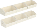 Large Fabric Trapezoid Storage Bins for Closet Organizer System 6 Pack
