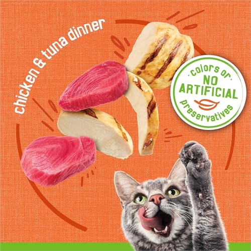 Purina Friskies wet cat food pate, 5.5 oz. cans, chicken and tuna dinner, 24-pack, complete and balanced nutrition