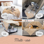 Best Friends by Sheri Calming Shag Dog and Cat Blanket, Ultra Soft Faux Fur Throw, Anxiety Relief, Machine Washable, Taupe, 30 x 40