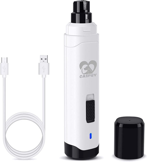 Casfuy 2-Speed Electric Rechargeable Pet Nail Trimmer for Small Medium Large Dogs & Cats, Dark Blue