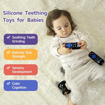 Hooku 2 Pack silicone teething toys for babies 0-6 months, teethers for babies 6-12 months with remote teether, sensory toys