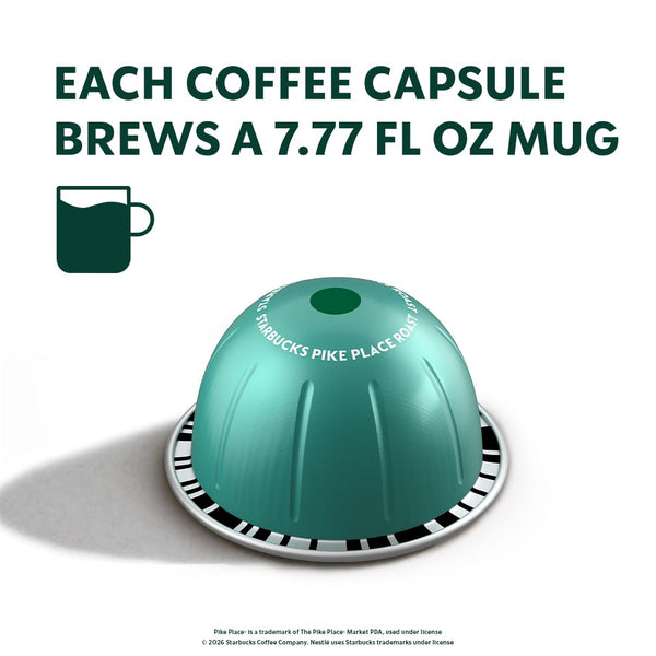 Starbucks by Nespresso Vertuo Coffee Pods, 30-count, Medium Roast, 7.8 oz Brew Size