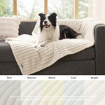 Bedsure ComfyFleece waterproof dog blanket for large dogs, soft corduroy fleece, 50x60 inches, cream color
