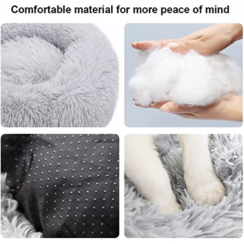 Calming Dog Bed for Small Medium Large Dogs Cats, 20 inch Washable Soft Pet Bed for Puppy and Kitten