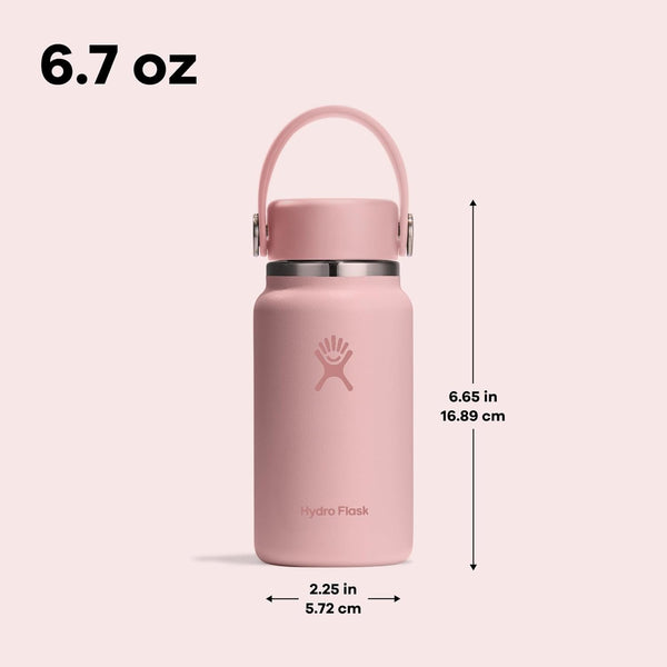 Hydro Flask Micro Bottle 6.7 Oz Trillium Pink Insulated Mini Leak Proof Flask