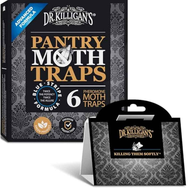 Dr. Killigan's Premium Black Double Potent Pantry Moth Traps with Pheromones Prime, 6 Pack