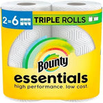 Bounty Essentials Select-A-Size Paper Towels, White, 2 Triple Rolls = 6 Regular Rolls - Rayz Mart