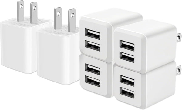 Dual Port USB Wall Charger with 3-Pack