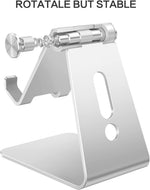 Adjustable Cell Phone Stand with Aluminum Base and Charging Port