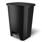 Glad 13 Gallon Trash Can | Plastic Kitchen Waste Bin with Odor Protection of Lid | Hands Free with Step On Foot Pedal