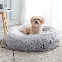western home wh calming soft round dog cat bed light grey 20 24 27 30 inch