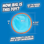 chuckit paraflight flying disc dog toy - water floating flyer - durable nylon with soft rubber edges - medium and large dogs - size large