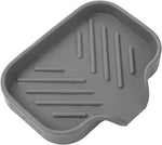 MicoYang silicone bathroom soap dish with drain spout, sink organizer, and sponge holder, 4.9 x 3.2 inches