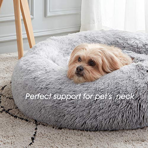 western home wh calming soft round dog cat bed light grey 20 24 27 30 inch