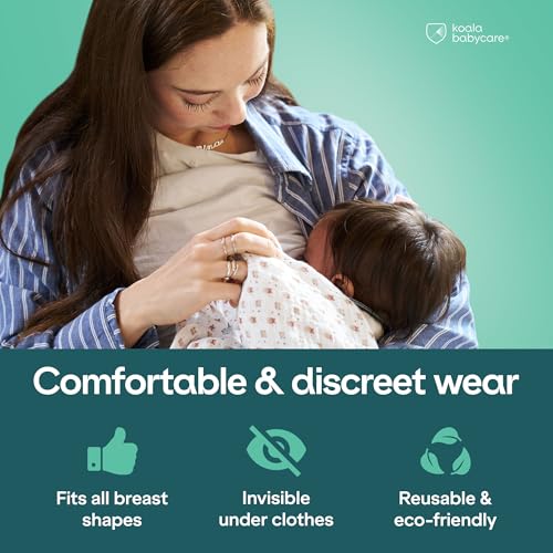 Koala Babycare The Original Silver Nursing Cups - Nipple Shields for Breastfeeding Newborn - Breastfeeding Essentials - Protect and Soothe - Tri-Laminate Silver - Standard Size