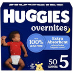 Huggies Overnites Size 5 Overnight Diapers, 50 Ct, 27+ lbs, Disney Designs