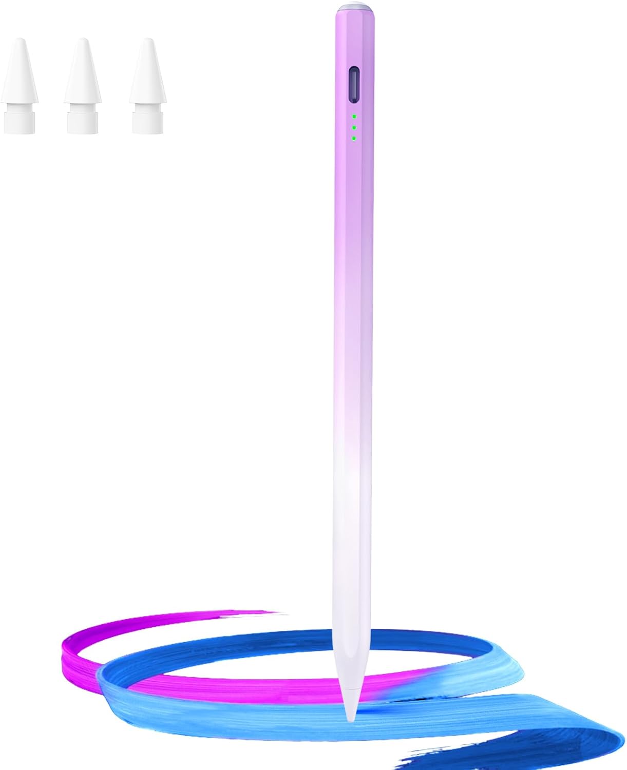 Stylus Pen for iPad(2018-2025)-13 Mins Fast Charge with Tilt Sensitivity & Palm Rejection for iPad 11/10/9/8/7/6th Gen, Air 7/6/5/4/3/M3/M2, Pro 13"/12.9"/11"/M4, Mini 7/6/5th, White