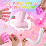 6 Pack Pink Slime Kit Cloud Slime Set for Girls and Boys Ages 8-12