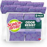 Scotch-Brite odor resist non-scratch scrub sponges 6 pack dishwasher antibacterial multipurpose kitchen cleaning