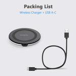 Yootech 10W wireless charging pad for iPhone 17/17 Pro and Samsung Galaxy S25/S24/S23, compatible with AirPods Pro 3