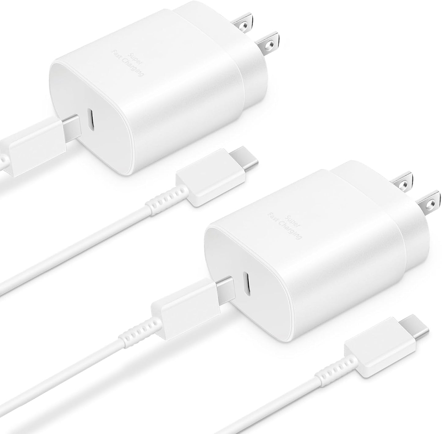 Type C Charger, 2-Pack 25W Type C Fast Charging Block with 6ft USB C Charger Cable Compatible with Galaxy S25 S24 S23 S22 S21+/Phone 16/16 Pro Max/15/15 Pro Max/15 Plus-Black - Rayz Mart