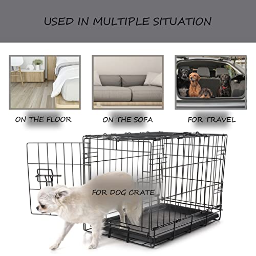 washable dog bed mat ultra soft dog crate pad for large jumbo medium small dogs, 35 x 22 inch, gray