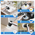 Electric Spin Scrubber for Bathroom Sink Window Cleaning with 6 Replaceable Heads
