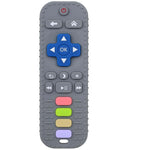 chuya baby teether toy tv remote control shape 3-24 months black food-grade silicone