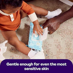 hello bello premium fragrance-free baby wipes with chamomile aloe extracts for sensitive skin, 12 resealable packs of 60ct each