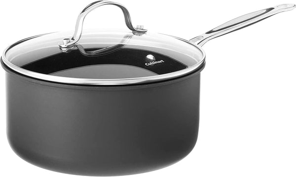 Cuisinart 1-Quart Saucepan with Nonstick Hard Anodized Exterior and Cover