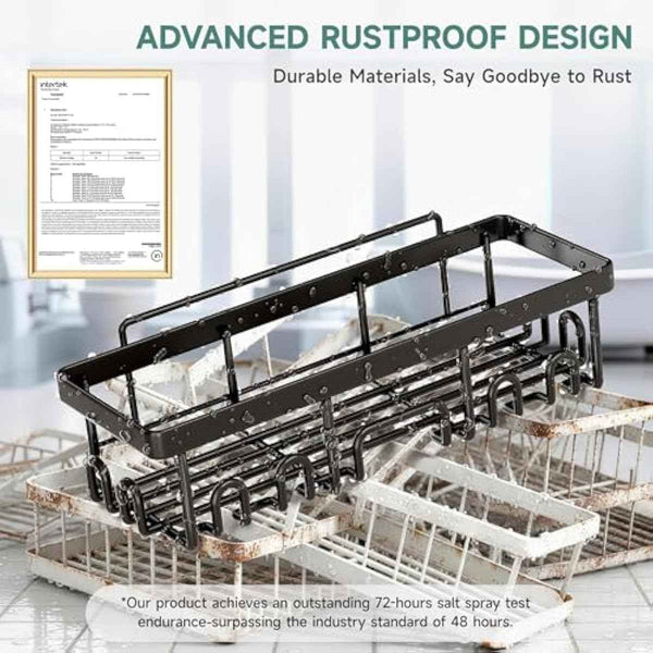 Veken Shower Caddy 6-Pack: Rustproof Design, No Drilling Adhesive Shelves, Bathroom & Kitchen Storage Solution
