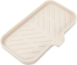MicoYang silicone bathroom soap dish with drain spout, sink organizer, and sponge holder, 4.9 x 3.2 inches