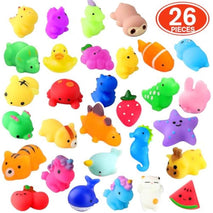 Squishies, 26 Pack Mochi Squishy Toys - Kawaii Cat Squishys Slow Rising Animals - Party Favors, Goodie Bag, Birthday Gifts, Mini Squishies Stress Reliever Toy