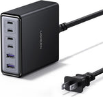 UGREEN 100W USB C Charging Station, 6-Port GaN Desktop Charger with 4 USB-C & 2 USB-A, Smart Power Distribution for MacBook Pro/Air, Dell XPS, iPad, iPhone 17/16/15, Galaxy S25/S24, Pixel 10/9
