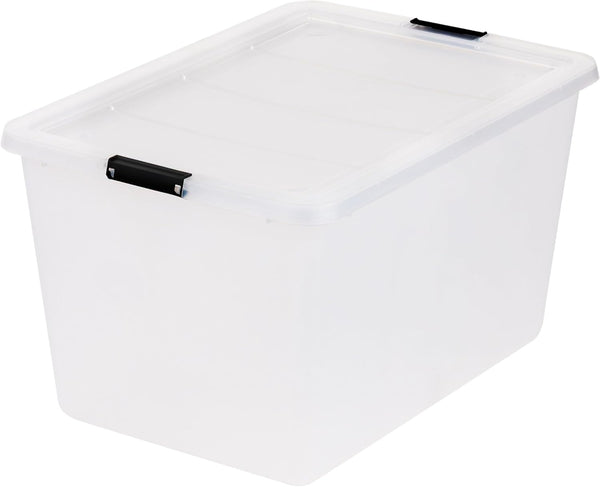 IRIS USA 4-Pack High-Capacity Clip Box Storage Bins for Home Office Classroom Organization