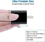 Single Port USB Wall Charger, 3 Pack, Travel, Black, Compatible with Multiple Devices