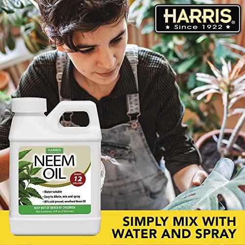 HARRIS Neem Oil Cold Pressed Water Soluble Concentrate, Makes 12 Gallons
