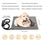 Toozey small pet heating pad, 18x16in, 6 temperature settings with timer, waterproof, indoor electric heated mat for dogs and cats