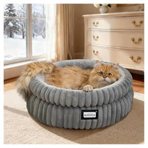 balance cat bed round kitten bed washable pet bed faux fur anti slip bottom