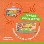 Purina Friskies wet cat food pate, 5.5 oz. cans, chicken and tuna dinner, 24-pack, complete and balanced nutrition