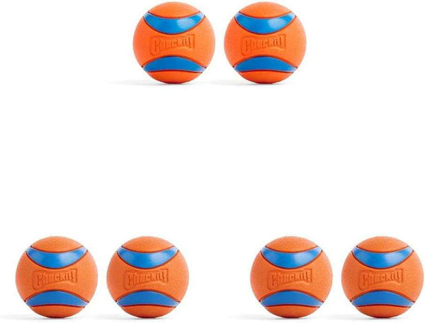 Chuckit! Ultra Ball Dog Toy - Medium Bouncy Fetch Balls For Dogs 20-60 lbs - Made from Durable Rubber - Floating Water Pet Toys - Size Medium - 2.5-inch Diameter - Pack of 2