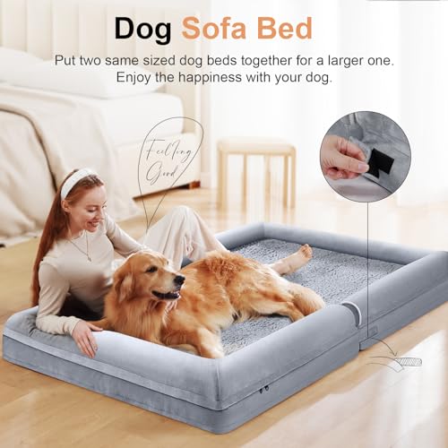 Bolster XL Orthopedic Dog Bed for Large Dogs Memory Foam Sofa Waterproof Removable Cover
