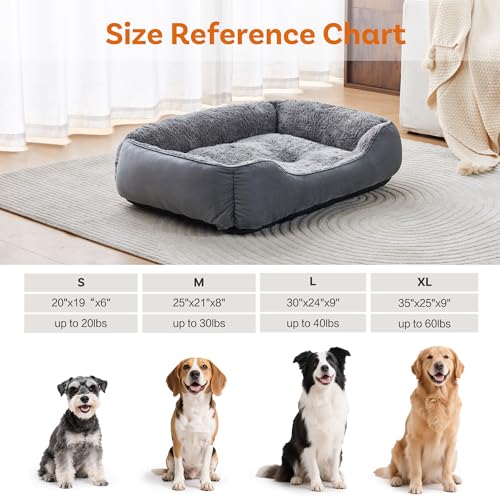 dog bed for small dogs washable super soft durable grey 20x19x6inch
