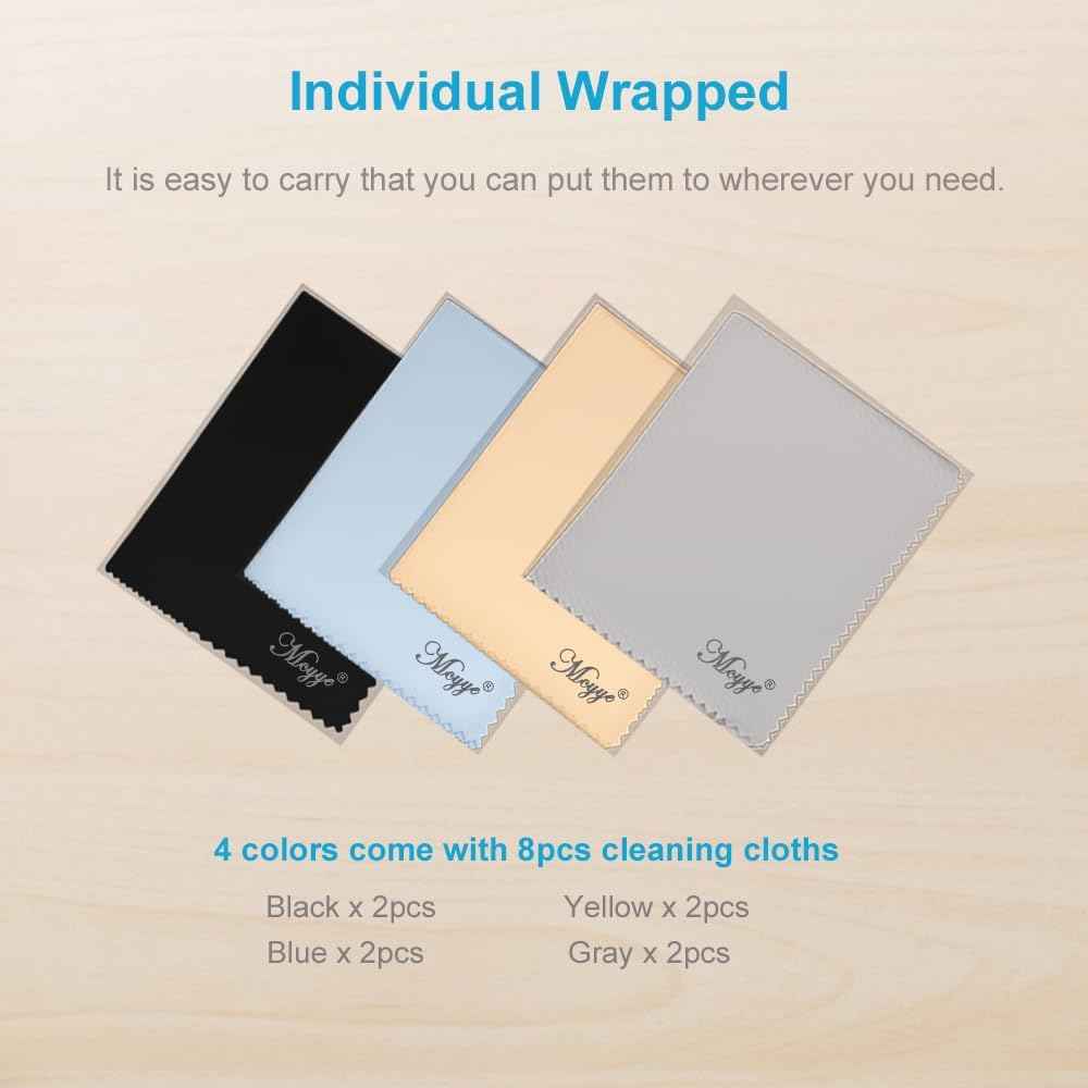 Mcyye 8 PCS Microfiber Cleaning Cloth for Glasses (6"x7"), Premium Eyeglass Cleaning Cloth, Lens Wipes Cloth for Electronics, Glasses, TV Screen, Cell Phone and Laptop, Cleaning the Screens Works Well